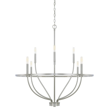 Capital Lighting 428581 Greyson 8 Light 34"W Taper Candle - Brushed Nickel