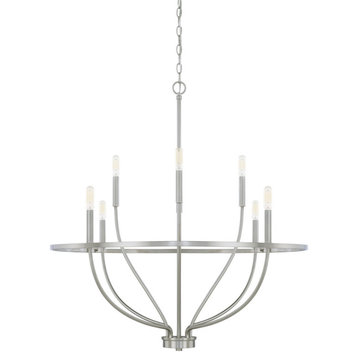 Capital Lighting 428581 Greyson 8 Light 34"W Taper Candle - Brushed Nickel