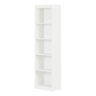 Tvilum Element Tall Narrow 5 Shelf Bookcase, White