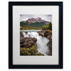 Pierre Leclerc 'Athabasca Falls' Matted Framed Art, Black Frame, White, 20x16