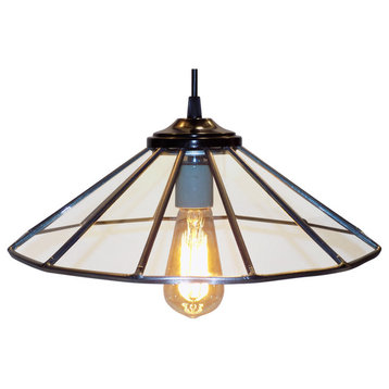 Kitchen Island Light Leaded Clear Glass Hanging Lamp