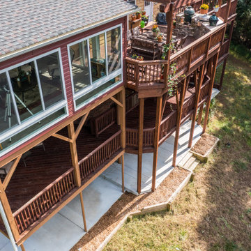 Multi-Level Deck & Sunroom Overlook with Structural Detailing