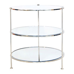 Worlds Away 3-Tier Nickel Table - Dining Tables