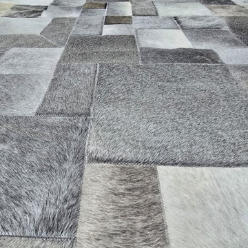 Gray cowhide random patches -  North Bay Villiage