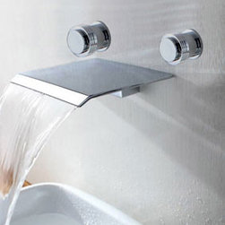 Chrome Finish Waterfall Bathroom Sink Faucet (Wall Mount) T7008A - Bathroom Sink Faucets