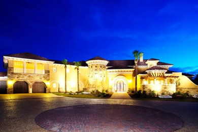 Inspiration for a mediterranean exterior home remodel in Austin