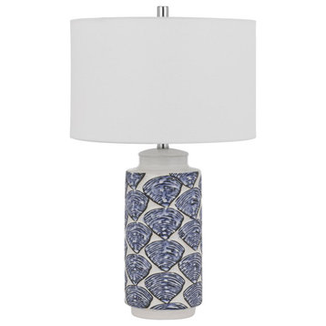 Cambiago 1 Light Table Lamp, Shell and Blue