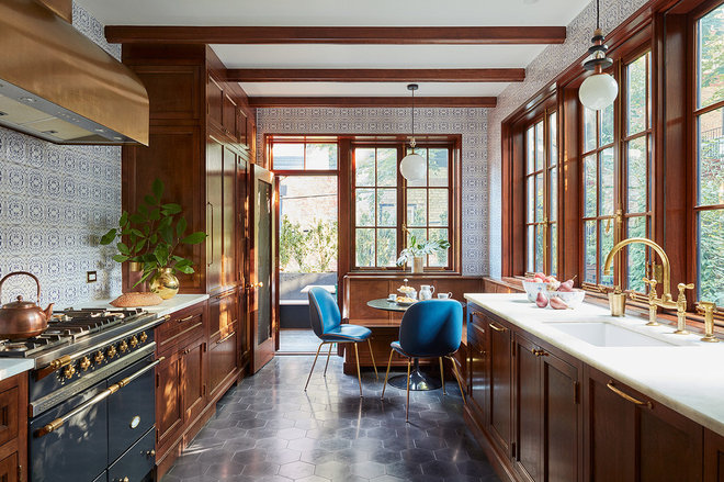 Transitional Kitchen by CWB Architects