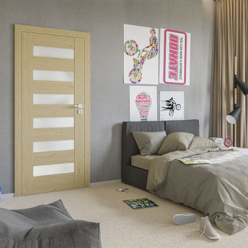 Glenview Haus Eco Veneer Modern Interior Doors Gallery Project | DBEV-CNT-C