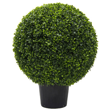 Vickerman 24" Artificial Potted Green Boxwood Ball