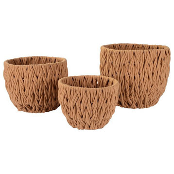 Cotton Rope Basket, Set of 3, Brown