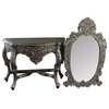 Blackened Silver Royal  Dressing Table  And Mirror set