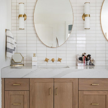 Handmade White Backsplash Tile for Contemporary Bathroom