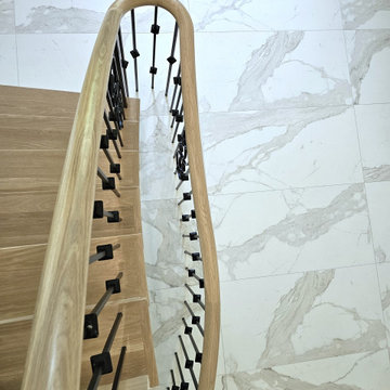 Project #120 | White Oak Staircase with Iron Balusters