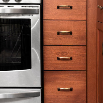 Cherry Kitchen with Steel and Butcher Block Countertops