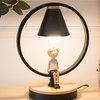 Le Brassus | Creative LED Table Lamp with a Figurine , Black, Boy