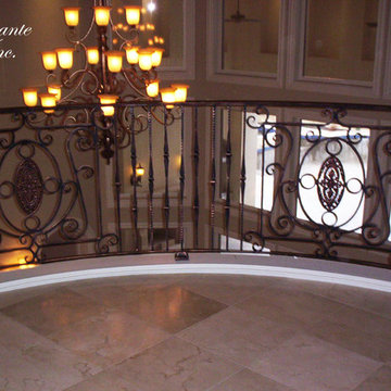 Stair railings and balconies.