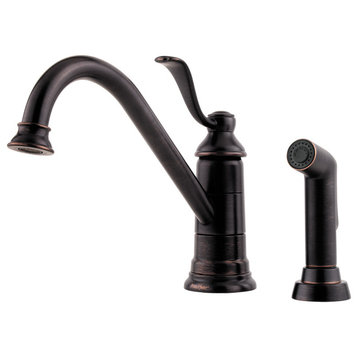 Portland 1-Handle Kitchen Faucet With Side Spray, Tuscan Bronze