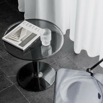 Modern Glass and Lucite Side End Tables