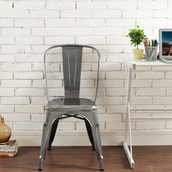 Metal Cafe Chair - Gun Metal - Dining Chairs