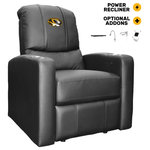 Dreamseat - Missouri Tigers Man Cave Home Theater Power Recliner - Perfect for your living room, man cave, home theater, or anywhere you want to recline and relax in total comfort. Combines sleek lines with maximum comfort in a compact footprint. The stealth features synthetic leather and a manual recline mechanism. Cup holders in each arm add to the utility of the chair. The patented XZipit system provides endless logo options on the front of the chair and allows you to showcase your favorite team or interest.