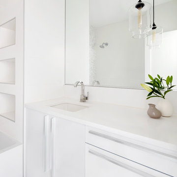 WAY Artic White Soft Melamine & Fossil Oak Matrix Kitchen in Arlington