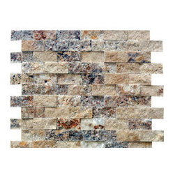 Scabos Travertine Collection - Split Face Stone 1x2 - Products