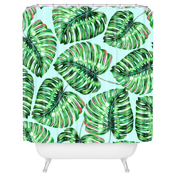 83 Oranges Tropical Greenery Shower Curtain