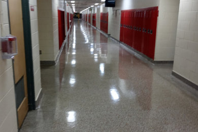 Interior High school hallways