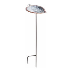 Achla Designs Aspen Leaf Birdbath with Stake - Bird Baths