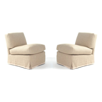 PAIR OF BILLY BALDWIN STYLE CUSTOM MADE SLIPPER CHAIRS