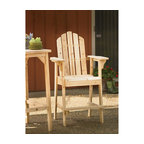 Balcony Tall, Counter High Adirondack Chair With Footrest, Natural Wood