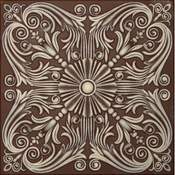 20"x20" R39 Styrofoam Ceiling Tile, Brown White