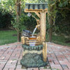 50" Tall Outdoor Water Well Fountain with Tiering Bucket