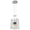 10" 1-Light Chrome Stainless Steel Led Pendant With Clear Crystals, Chrome