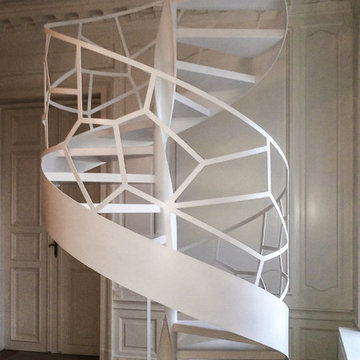 White Shapes Spiral Stairs