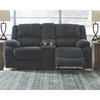 Signature Design by Ashley Draycoll Reclining Loveseat with Console in Slate