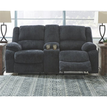 Signature Design by Ashley Draycoll Reclining Loveseat with Console in Slate