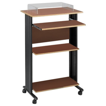 Pemberly Row Standing Wood Workstation in Cherry