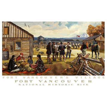 Paul A. Lanquist Fort Vancouver Village, Fort Vancouver Art Print, 12"x18"