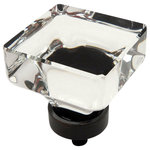 Cosmas - Cosmas 6377ORB Oil Rubbed Bronze and Glass Square Cabinet Knob, Clear Glass - Manufacturer: Cosmas