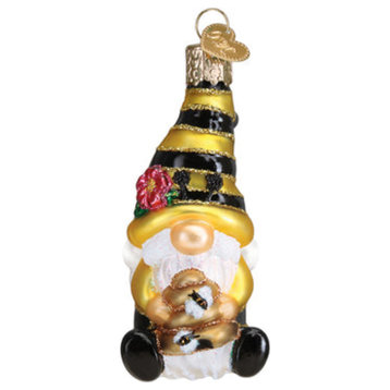 Old World Christmas Bee Happy Gnome Blown Glass Holiday Ornament For Tree