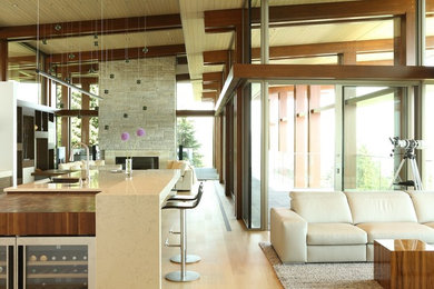 Inspiration for a contemporary home design remodel in Vancouver