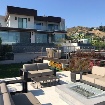 Modern West Hollywood Hills Terrace outdoor audio system