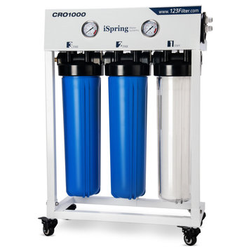 iSpring CRO1000 4-Stage Tankless Commercial RO Drinking Water Filter, 1000 GPD