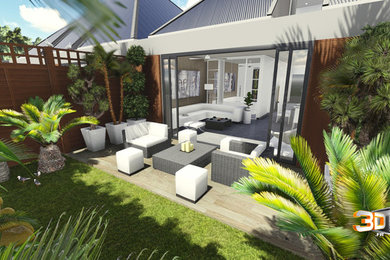 Aménagement d'une terrasse exotique.