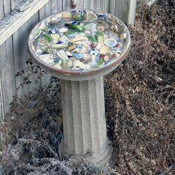Ceramic Mosaic Bird Bath - Bird Baths