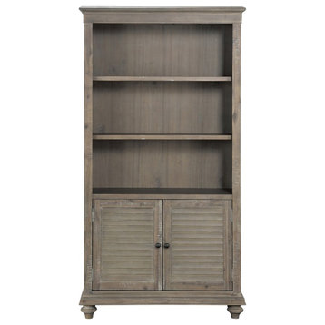 Bowery Hill Modern Wood Bookcase in Driftwood Light Brown Finish