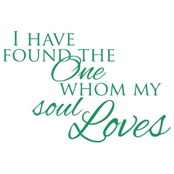 Decal Wall I Have Found The One Whom My Soul Loves Quote, Kelly Green