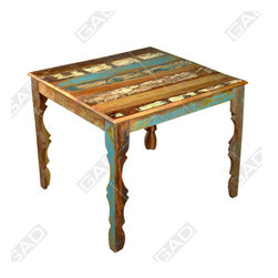 PLANE STRIPED WOODEN TABLE - Furniture